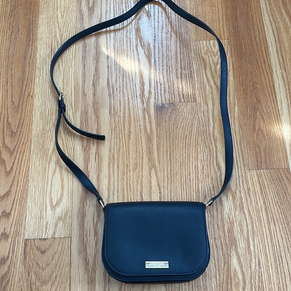 Kate Spade Mini Crossbody Black Leather Crosshatch - Picture 3 of 6